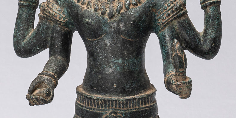 ShivaStatue - Statue de Shiva de style Khmer antique en bronze de style Koh Ker - 44 cm/18"