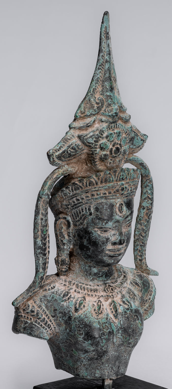 Bronzo antico Khmer Bronzo Angkor Wat Apsara Torso o Statua di angelo - 34 cm/14 "