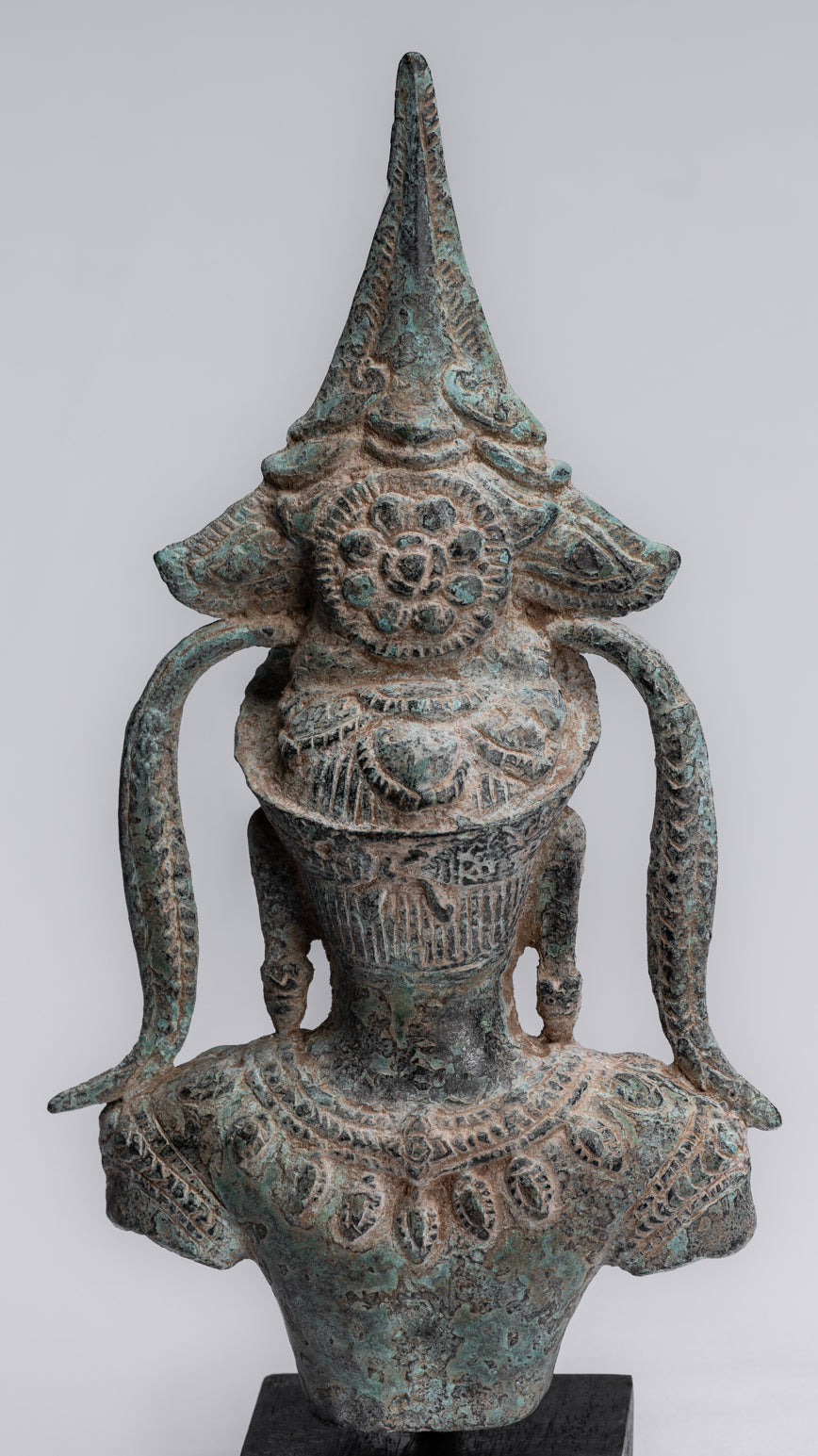 Bronzo antico Khmer Bronzo Angkor Wat Apsara Torso o Statua di angelo - 34 cm/14 "