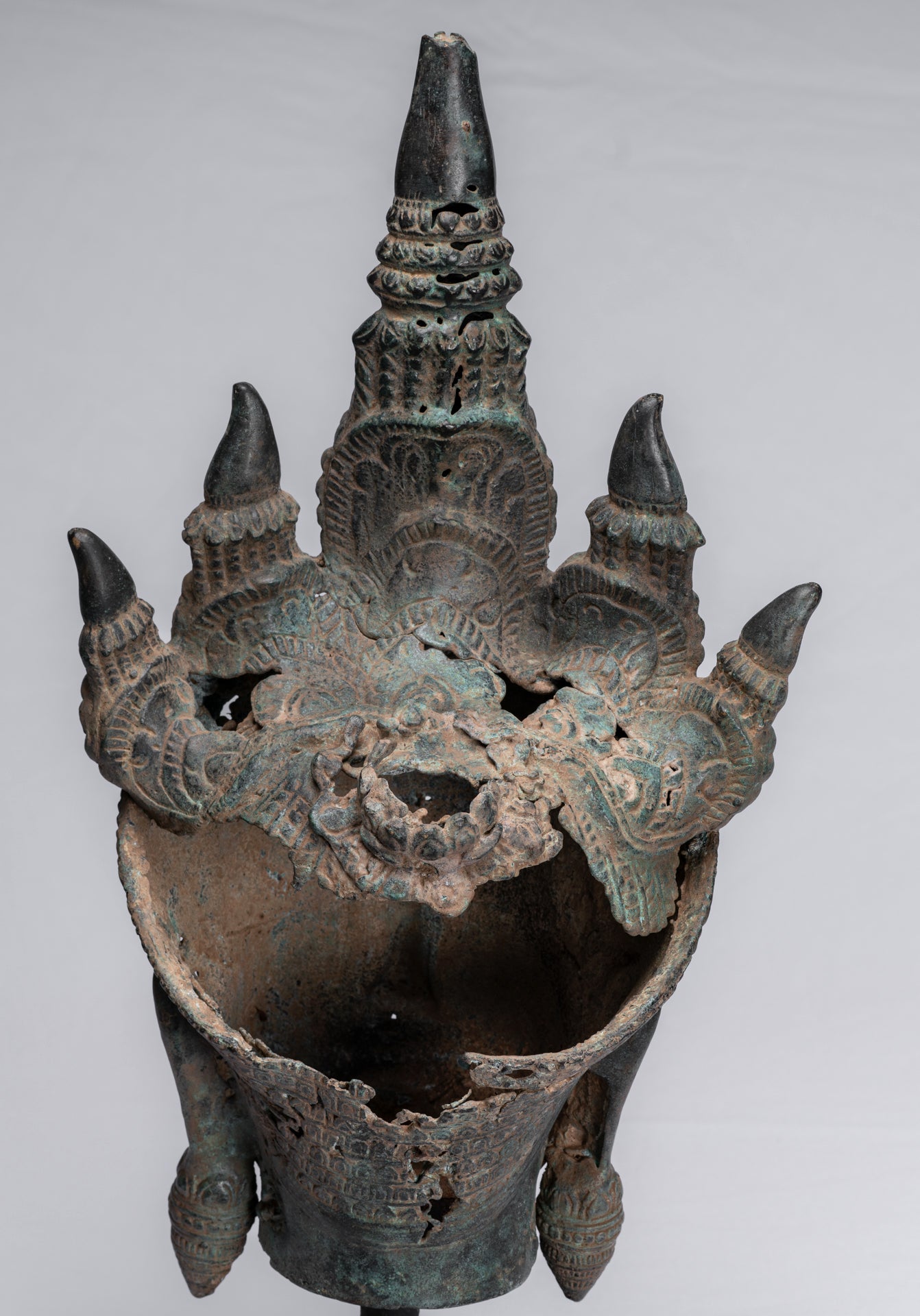 Antique Khmer Style Bronze Angkor Wat Apsara Torso ou Angel Statue-57cm/23 "