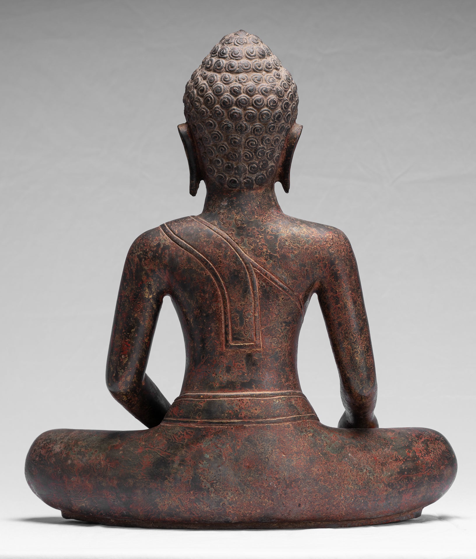 Statua Buddha - Antique Thai Thai Bronzo Seduto l'Illuminismo Buddha Statua - 47cm/19 "