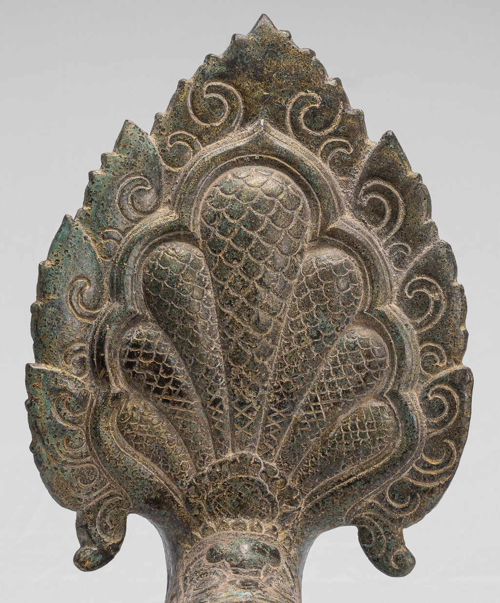 Statua Naga - Antique Khmer in stile Khmer protettivo di bronzo Naga, serpente o statua a serpente - 54 cm/22 "