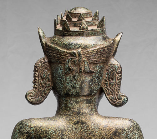 Kalkin-Statue – Stehendes Hayagriva-Kalkin-Pferd von Vishnu aus Bronze im antiken Khmer-Stil – 82 cm/33 Zoll