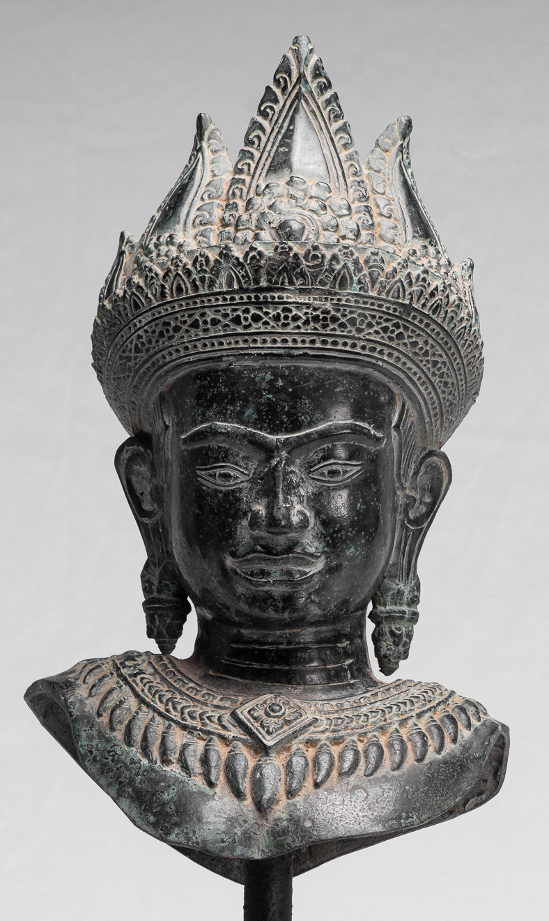 Statue Apsara - Bronzo antico Khmer Bronzo Angkor Wat Apsara BURSE O ENGAN STATUE - 50 cm/20 "