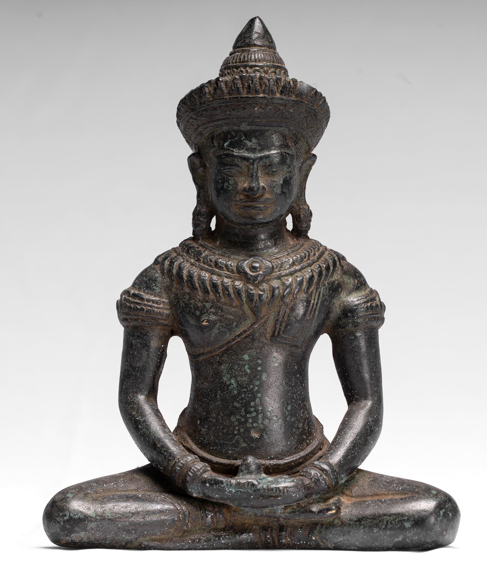 Statue de Bouddha – Statue de Bouddha Baphuon de méditation de style khmer antique – 19 cm.