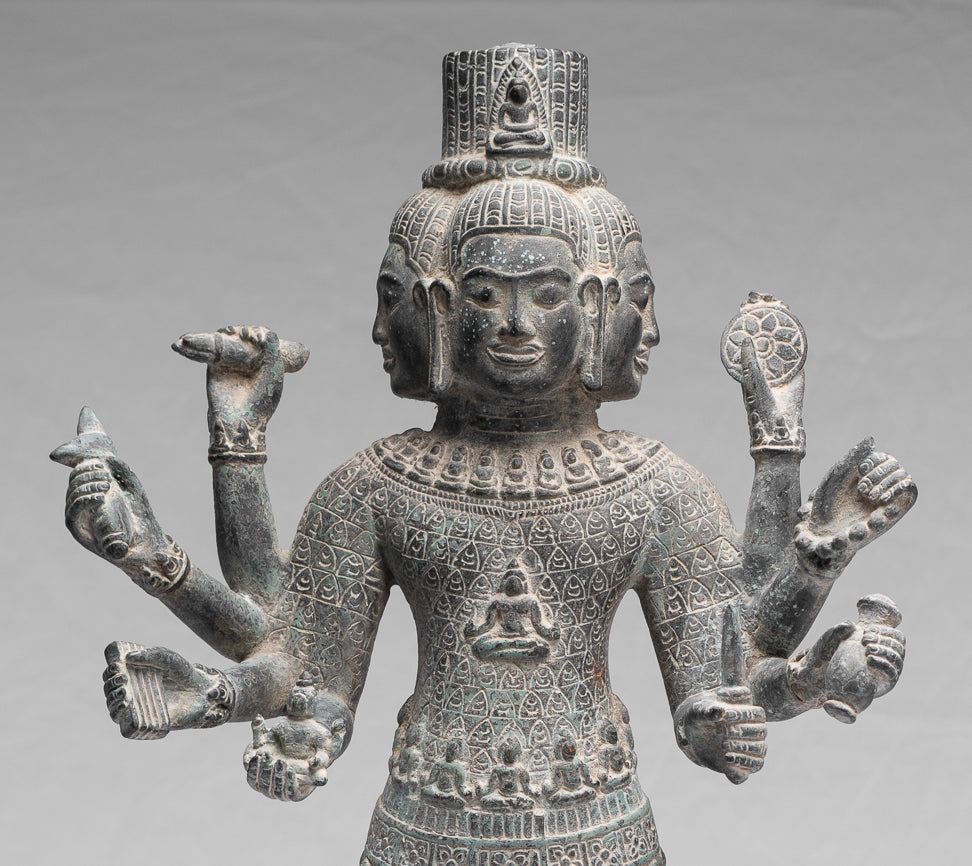 Statue antique khmer Style bronze Bay station lokeshvara - 53 CM / 21 pouces