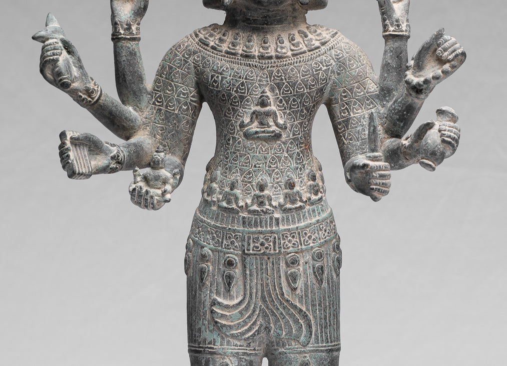 Statue antique khmer Style bronze Bay station lokeshvara - 53 CM / 21 pouces