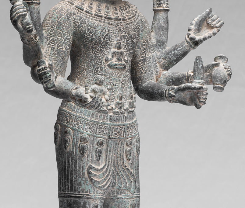 Statue antique khmer Style bronze Bay station lokeshvara - 53 CM / 21 pouces