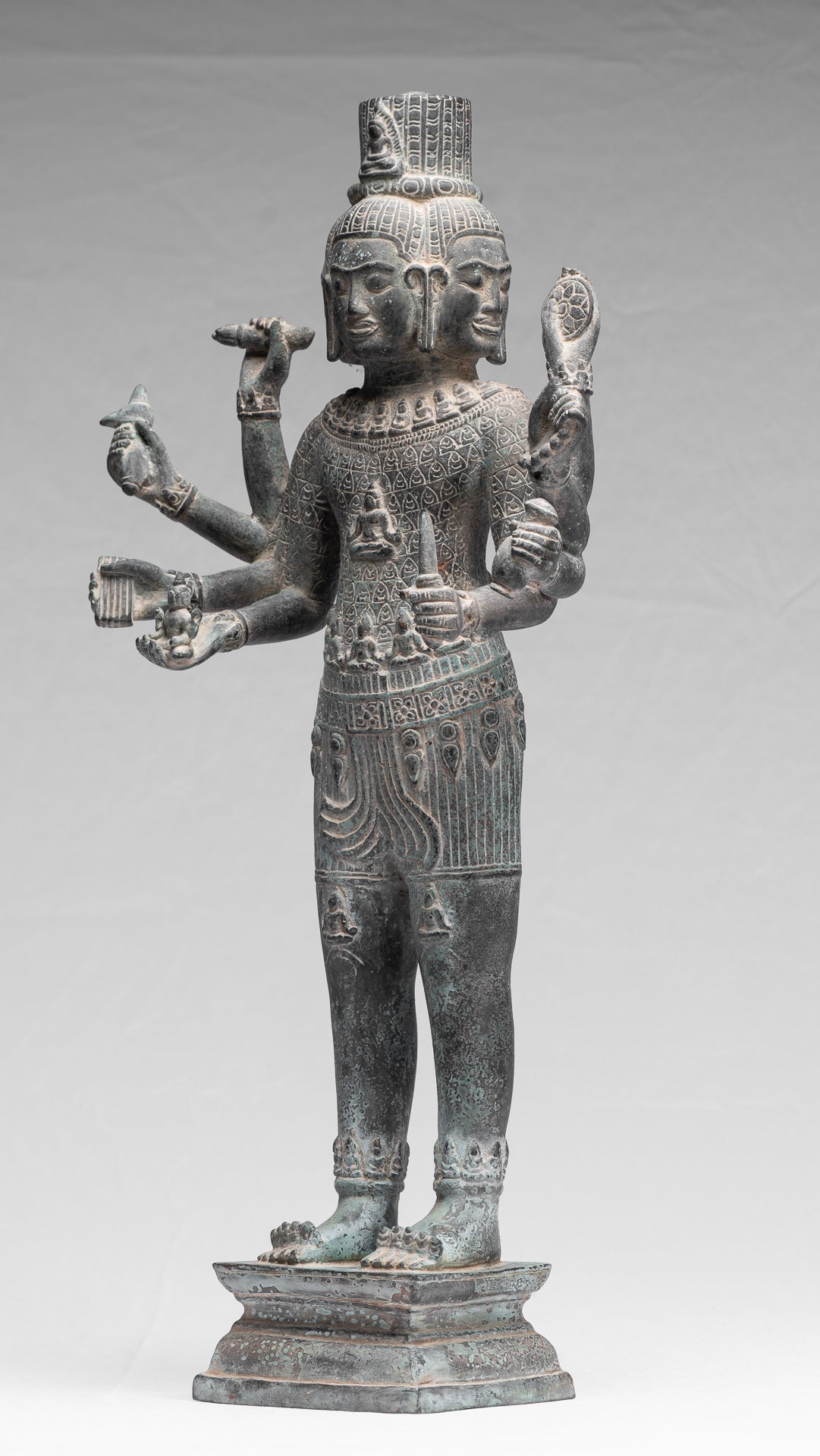 Statue antique khmer Style bronze Bay station lokeshvara - 53 CM / 21 pouces