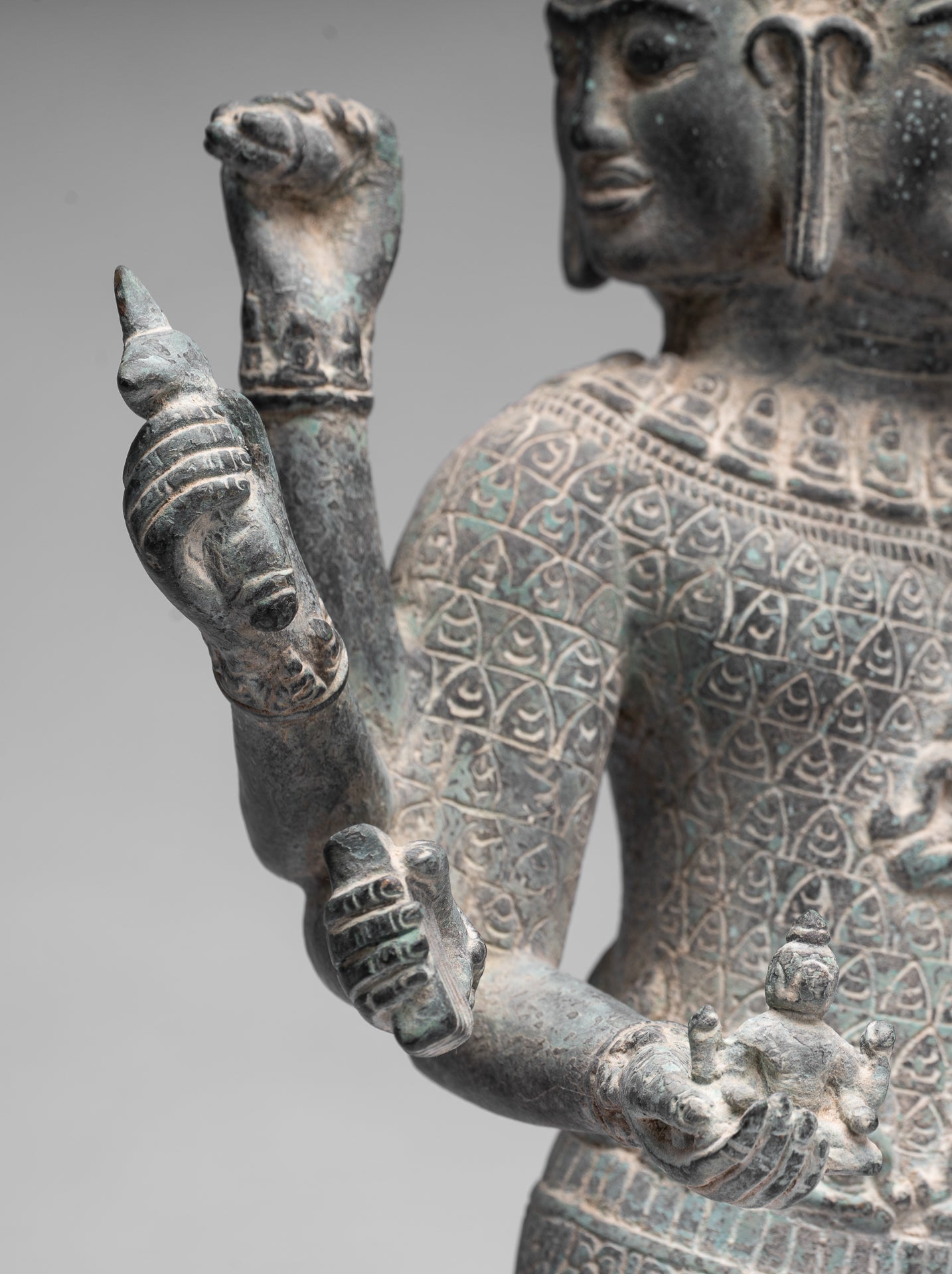 Statue antique khmer Style bronze Bay station lokeshvara - 53 CM / 21 pouces