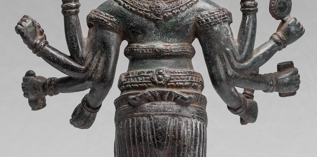 Brahma Statue, Antike Khmer Stil Koh Ker Stehende Bronze Brahma.Hindu Gott Schöpfung 85cm/21"