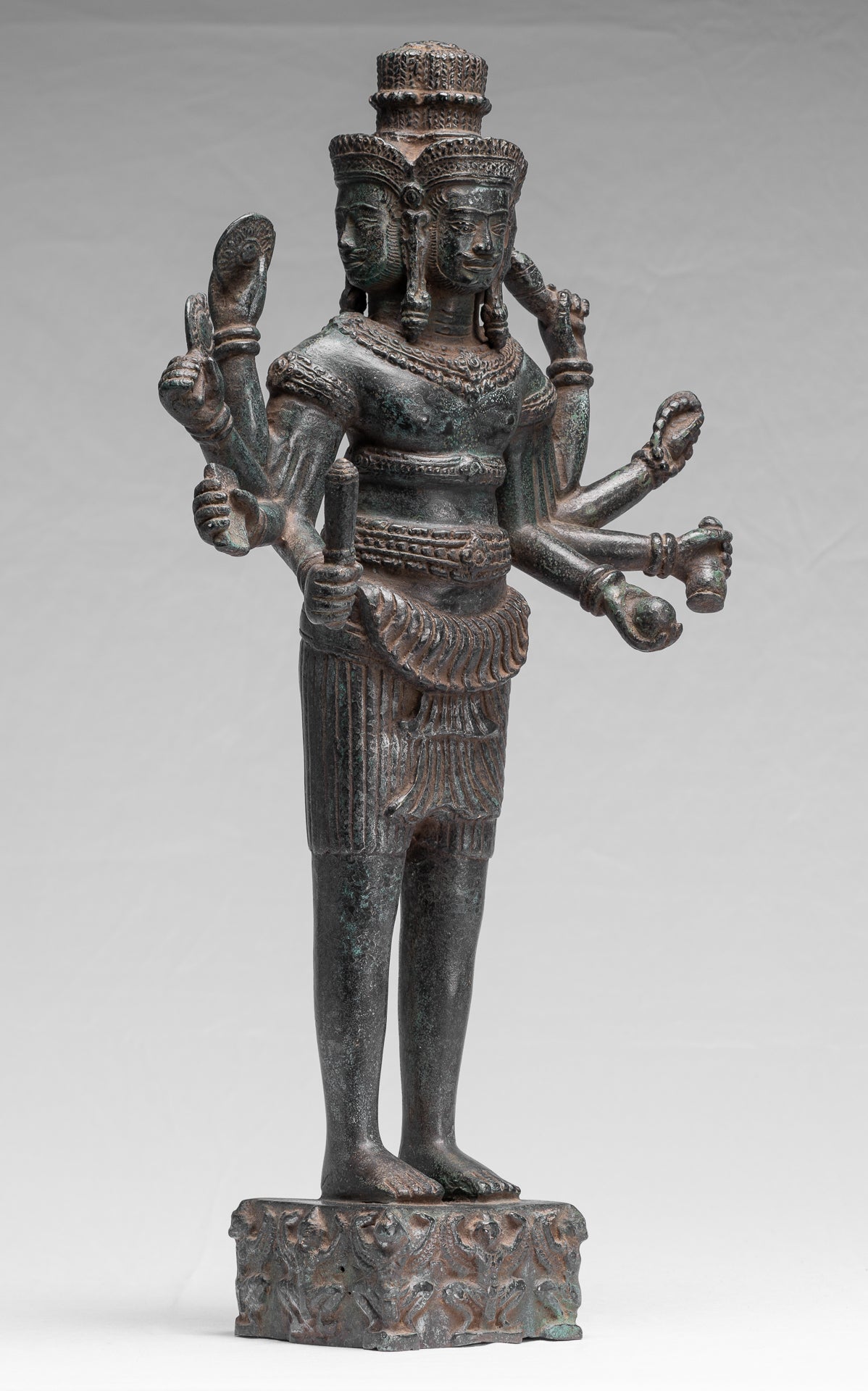 Brahma Statue, Antike Khmer Stil Koh Ker Stehende Bronze Brahma.Hindu Gott Schöpfung 85cm/21"