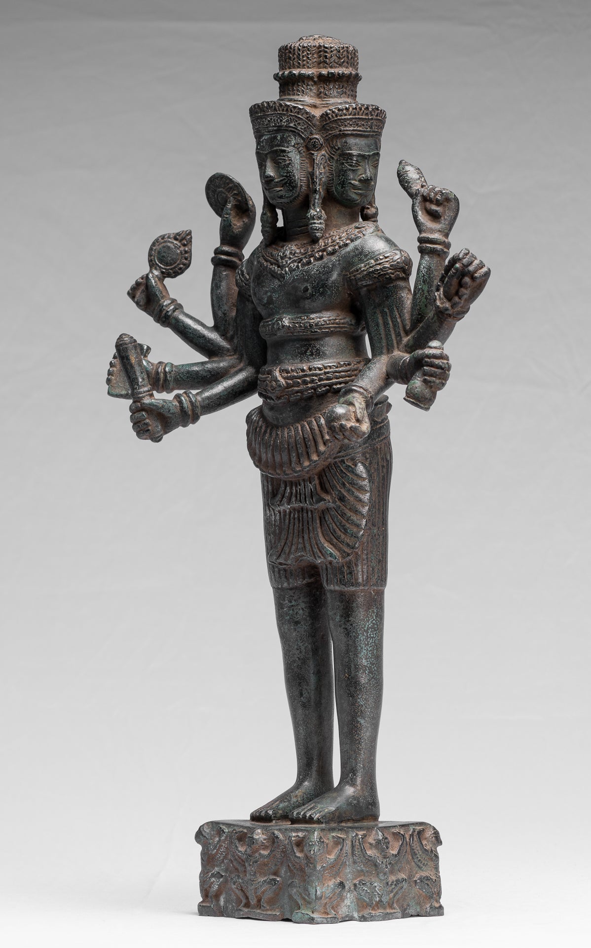 Brahma Statue, Antike Khmer Stil Koh Ker Stehende Bronze Brahma.Hindu Gott Schöpfung 85cm/21"