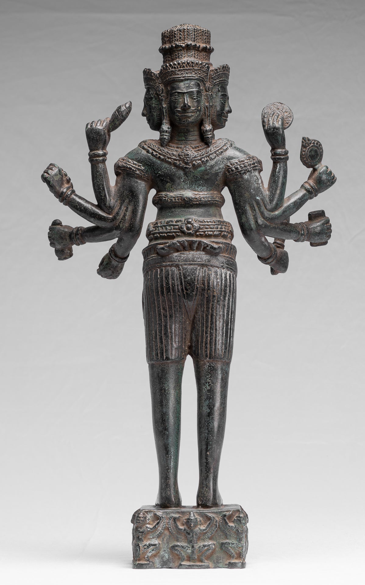 Brahma Statue, Antike Khmer Stil Koh Ker Stehende Bronze Brahma.Hindu Gott Schöpfung 85cm/21"