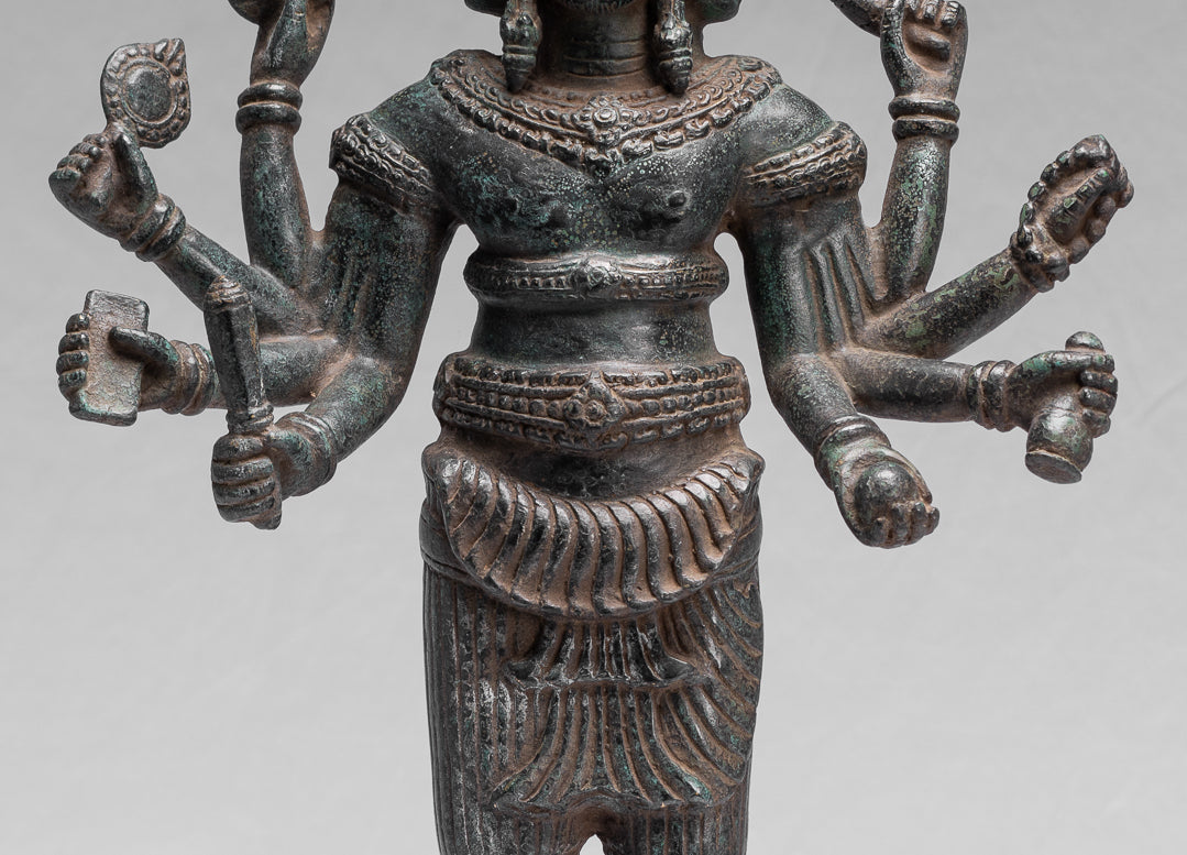 Brahma Statue, Antike Khmer Stil Koh Ker Stehende Bronze Brahma.Hindu Gott Schöpfung 85cm/21"