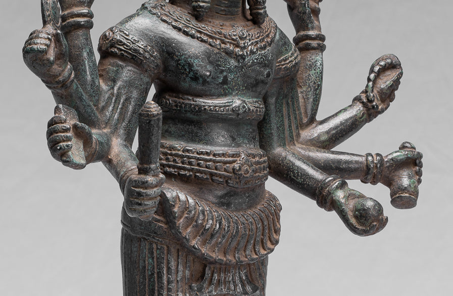 Brahma Statue, Antike Khmer Stil Koh Ker Stehende Bronze Brahma.Hindu Gott Schöpfung 85cm/21"