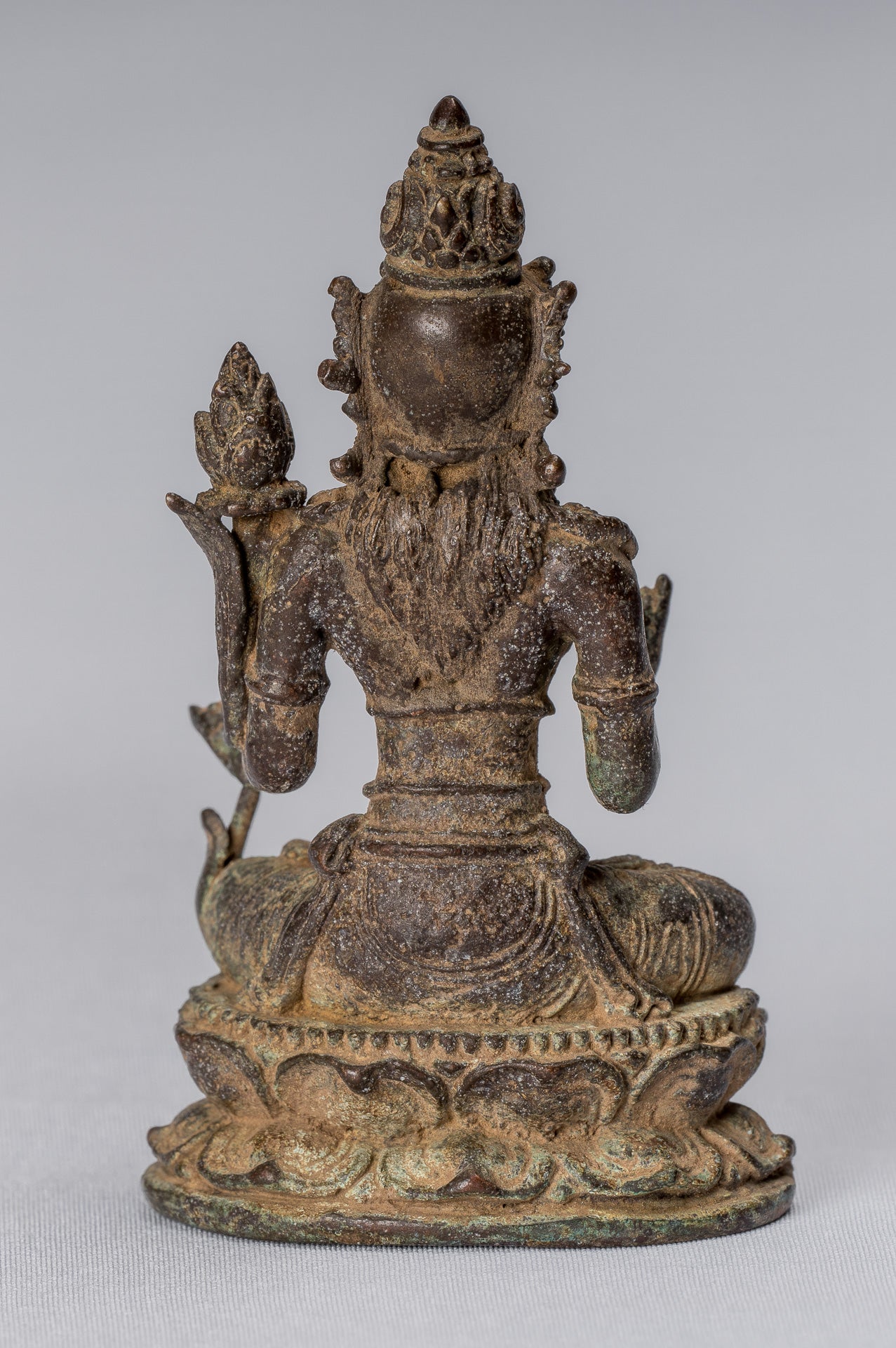 Statue de Tara – Antique style Java Majapahit indonésien assis en bronze Devi Tara – 8 cm