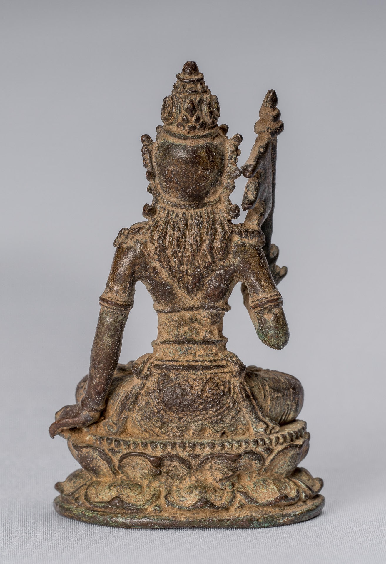 Statue de Tara - Antique style Java indonésien Bronze Devi Tara Statue JigtenI Sumlé Gyalma - 8 cm/3"