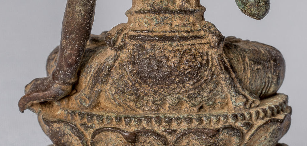 Statue de Tara - Antique style Java indonésien Bronze Devi Tara Statue JigtenI Sumlé Gyalma - 8 cm/3"