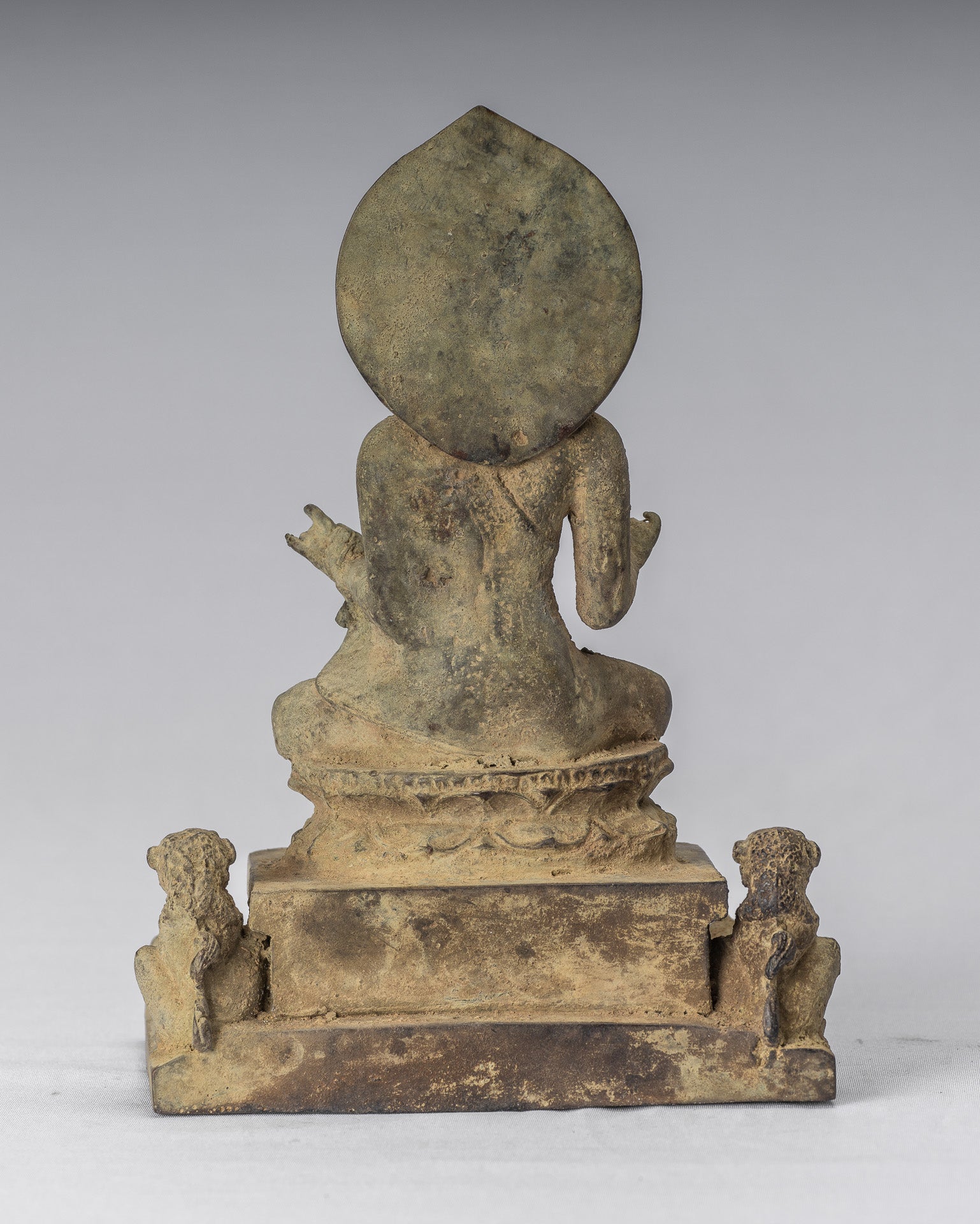 Statue de Bouddha - ancien style indonésien assis bronze Java enseignement Bouddha - 18cm / 7 "