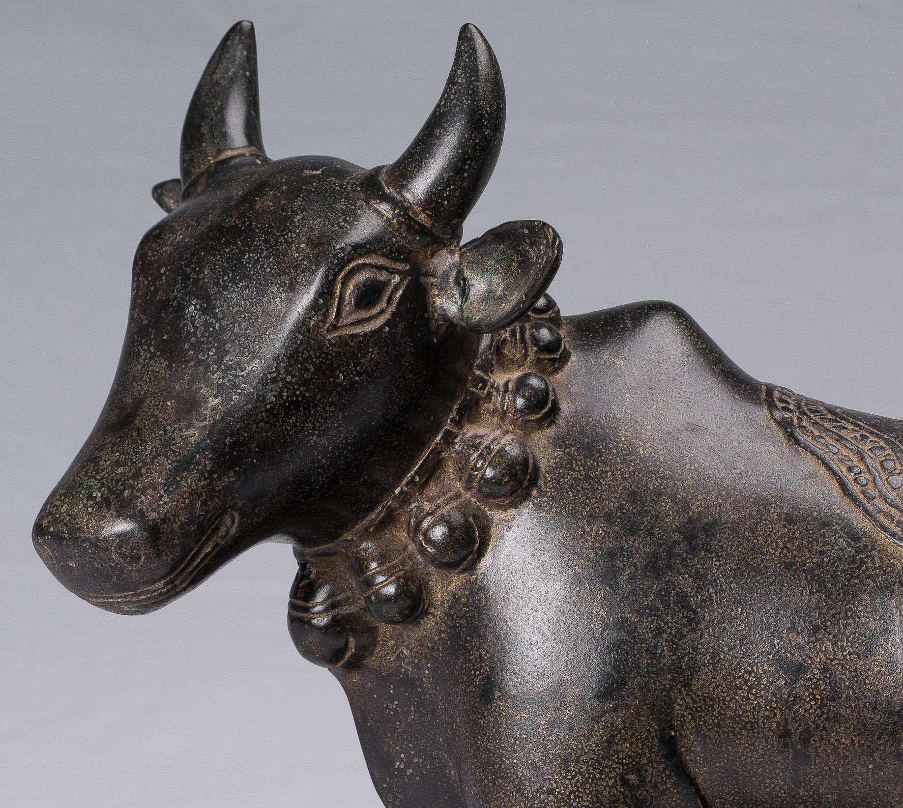 Statua Nandi Bronzo Nandi in stile antico Khmer - Monte di Shiva - 36 cm/14 "