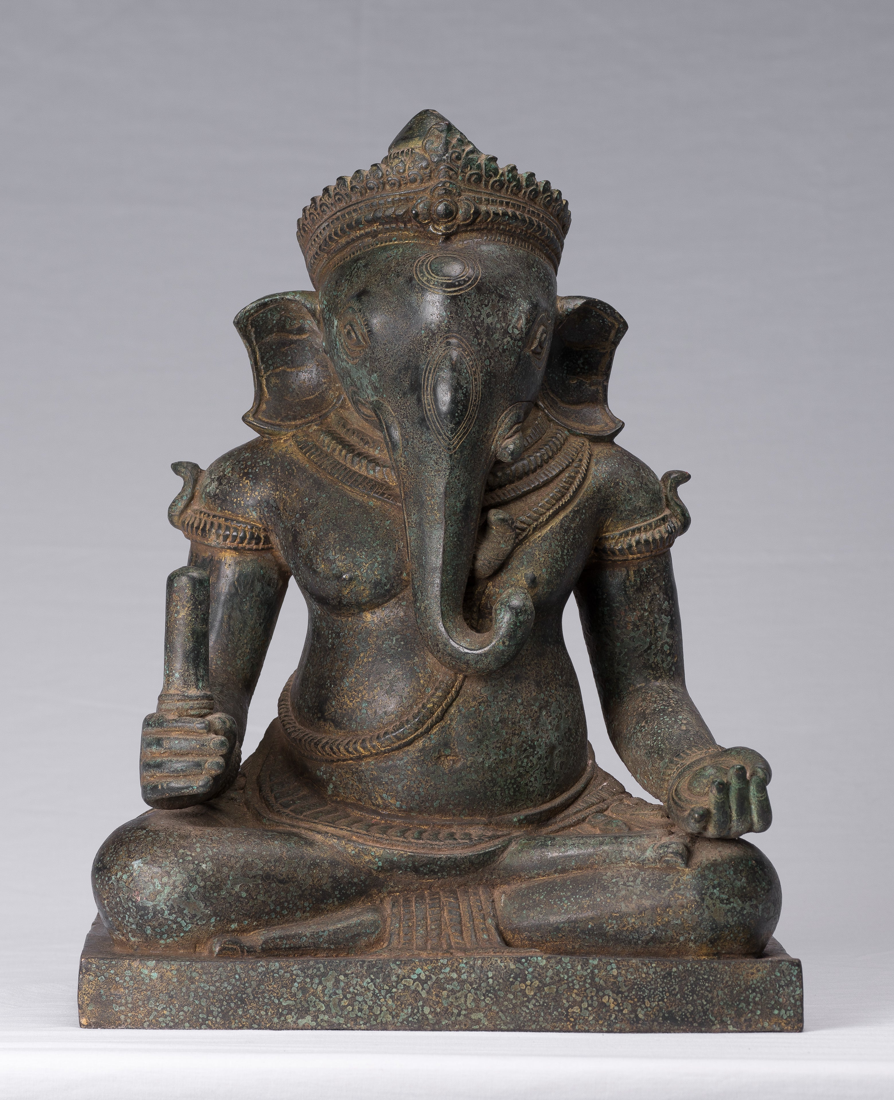 Estatua de Ganesha - Estatua de Ganesh Sented Ganesh Style JMER Sentada - 38 cm/15 "
