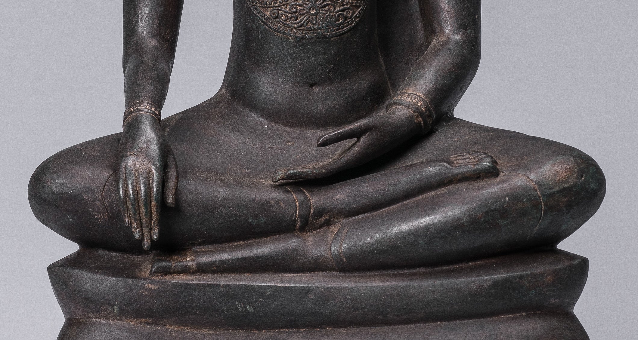 Estatua de Buda - Estatua de estilo tailandés antiguo Ayutthaya Estatua de Buda de la Ilustración Sentada - 66 cm/26 "