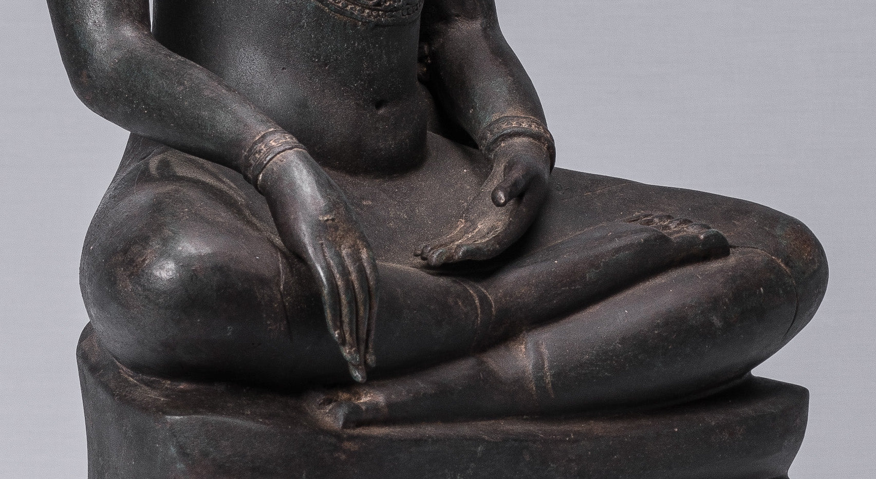 Estatua de Buda - Estatua de estilo tailandés antiguo Ayutthaya Estatua de Buda de la Ilustración Sentada - 66 cm/26 "