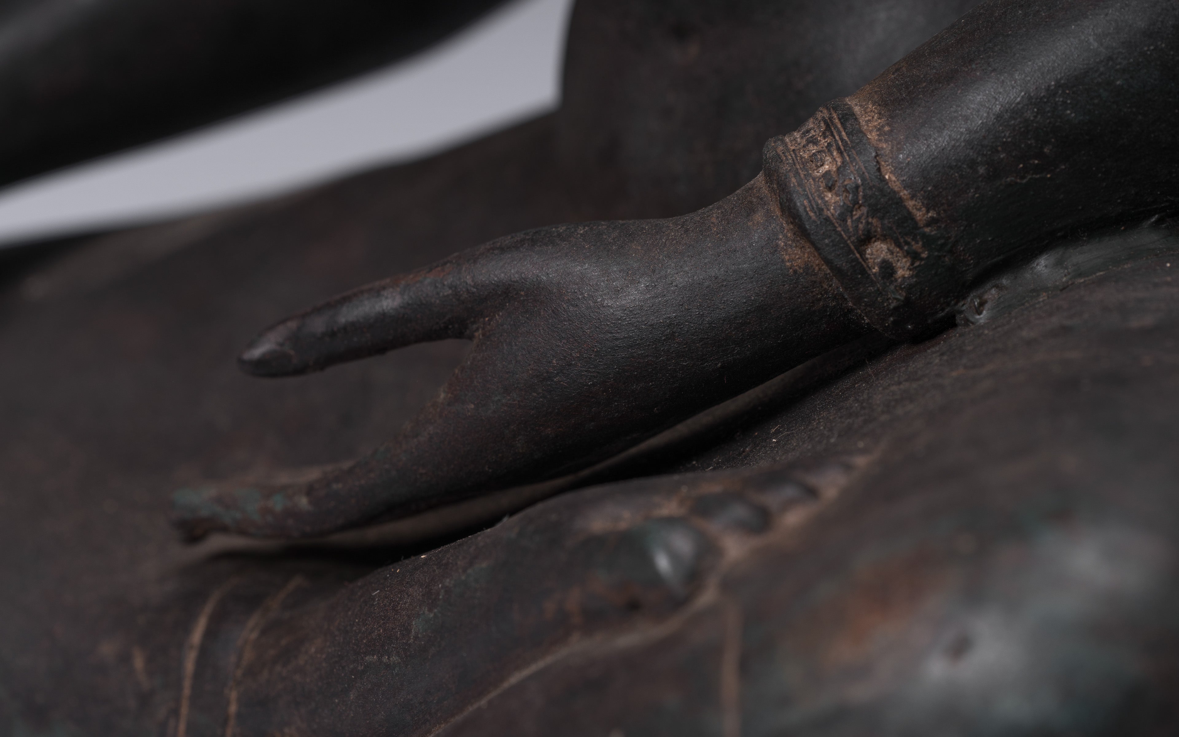 Estatua de Buda - Estatua de estilo tailandés antiguo Ayutthaya Estatua de Buda de la Ilustración Sentada - 66 cm/26 "