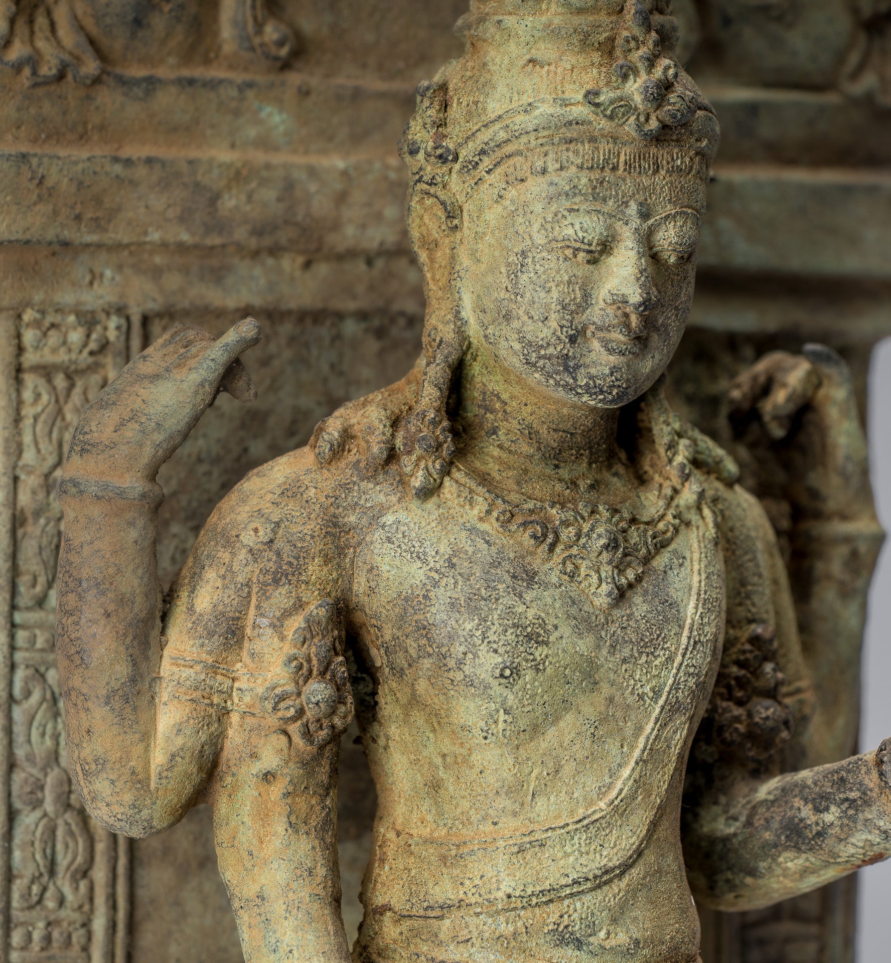 Lokeshvara - Antique Indonesian Style Majapahit Standing Bronze Lokeshvara Statue - 37cm/15"