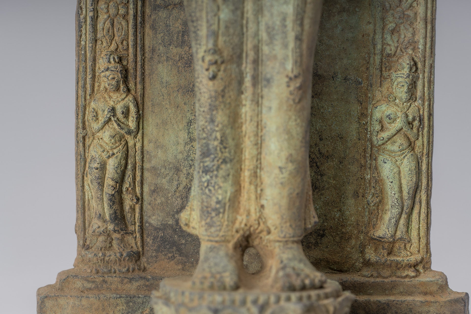 Lokeshvara - Antique Indonesian Style Majapahit Standing Bronze Lokeshvara Statue - 37cm/15"