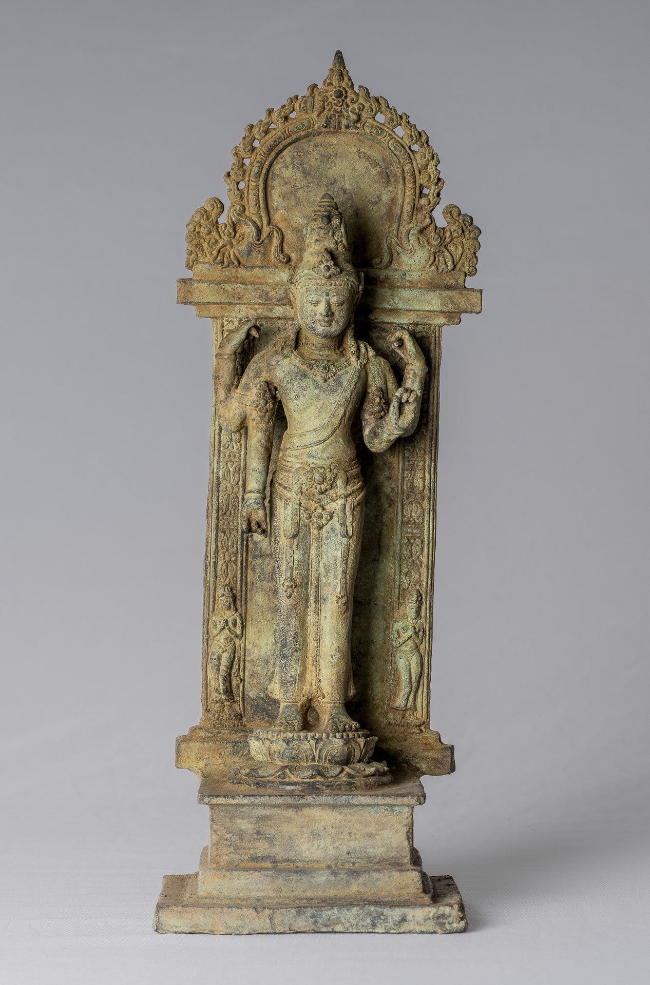 Lokeshvara - Antique Indonesian Style Majapahit Standing Bronze Lokeshvara Statue - 37cm/15"