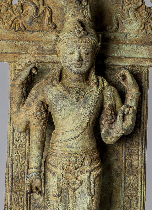 Lokeshvara - Antique Indonesian Style Majapahit Standing Bronze Lokeshvara Statue - 37cm/15"