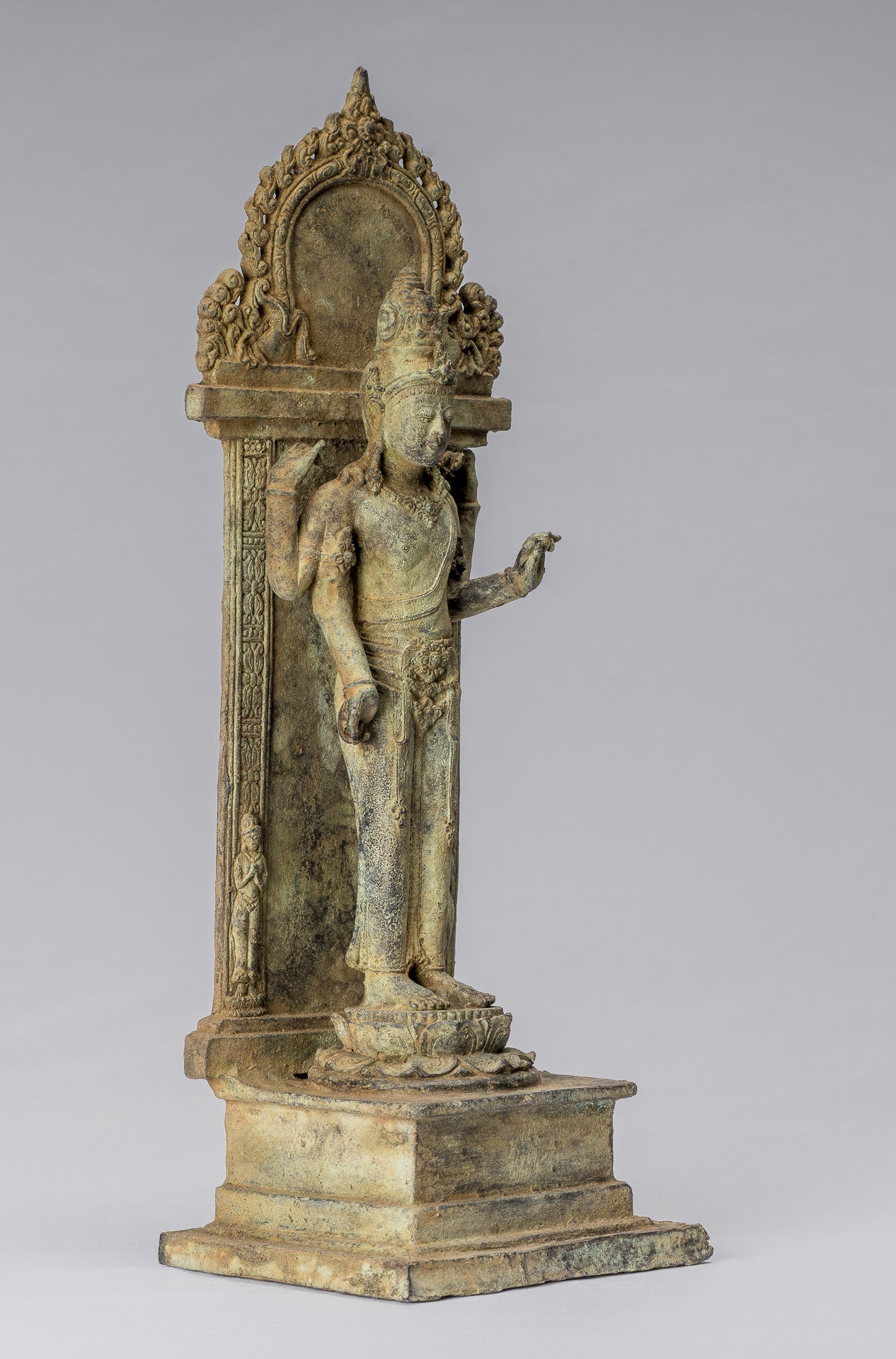 Lokeshvara - Antique Indonesian Style Majapahit Standing Bronze Lokeshvara Statue - 37cm/15"