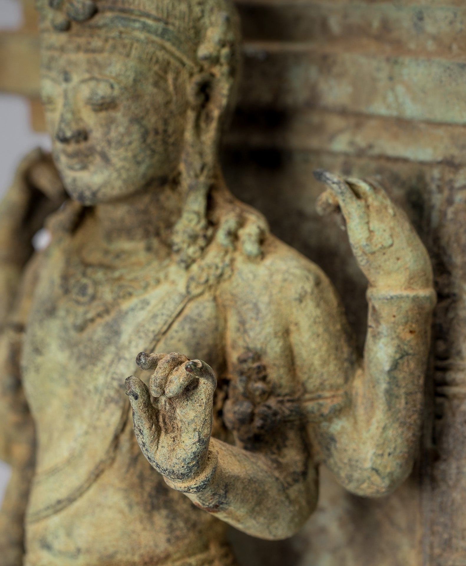 Lokeshvara - Antique Indonesian Style Majapahit Standing Bronze Lokeshvara Statue - 37cm/15"