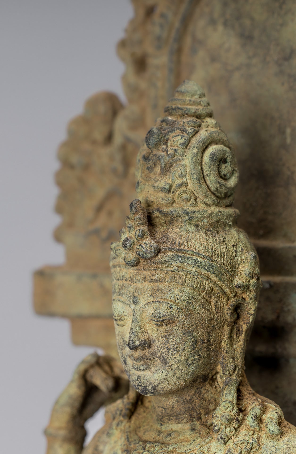 Lokeshvara - Antique Indonesian Style Majapahit Standing Bronze Lokeshvara Statue - 37cm/15"