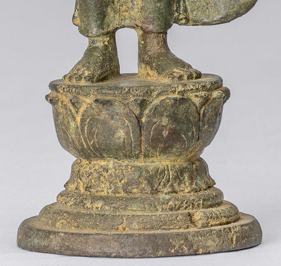 Buddha-Statue – Meisterwerk, antiker indonesischer Bronzestil, javanischer Amitabha-Buddha – 42 cm