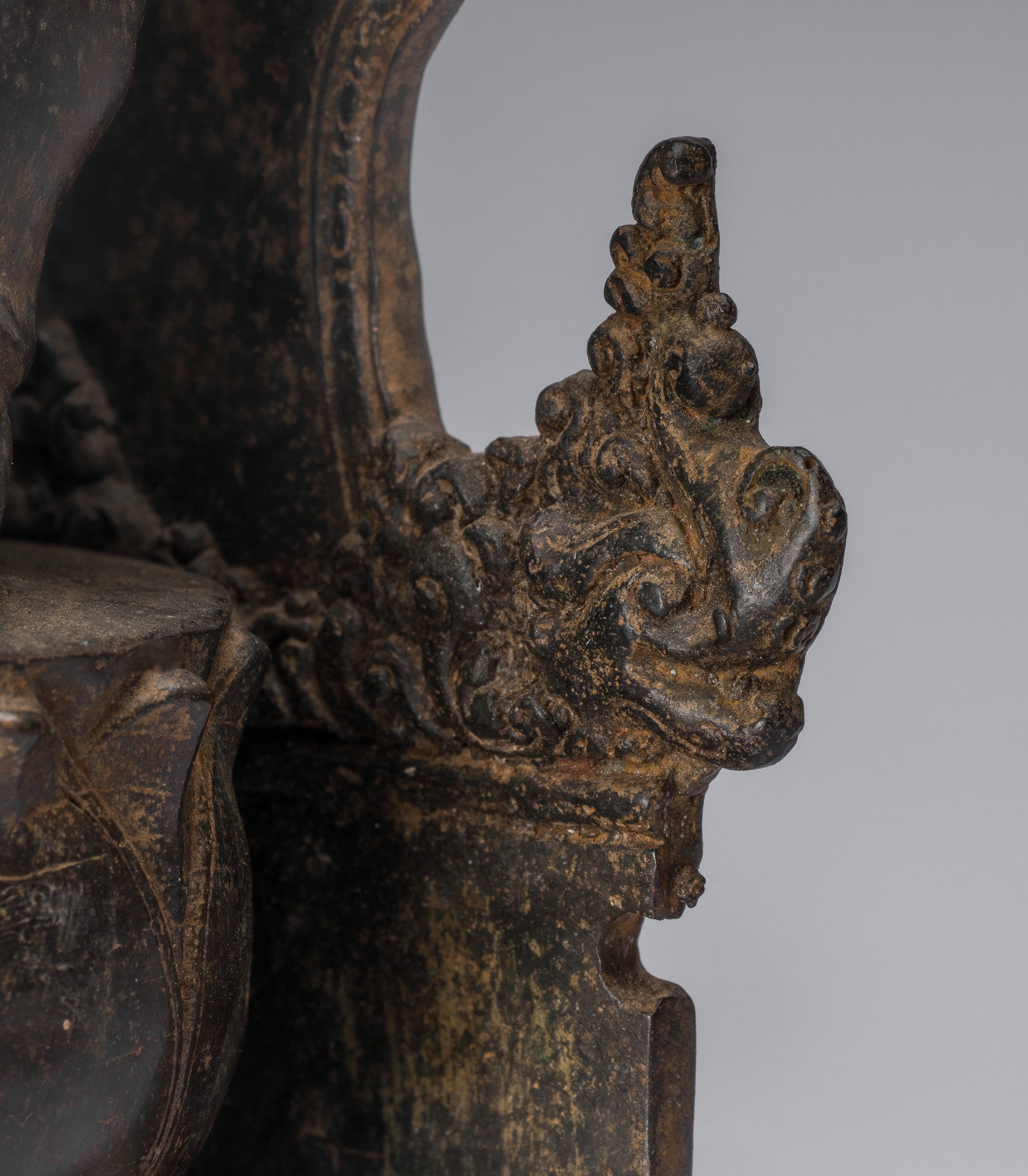 Estatua de Buda - Estilo indonesio antiguo de bronce sentado Javanese Buda - 28 cm/11 "