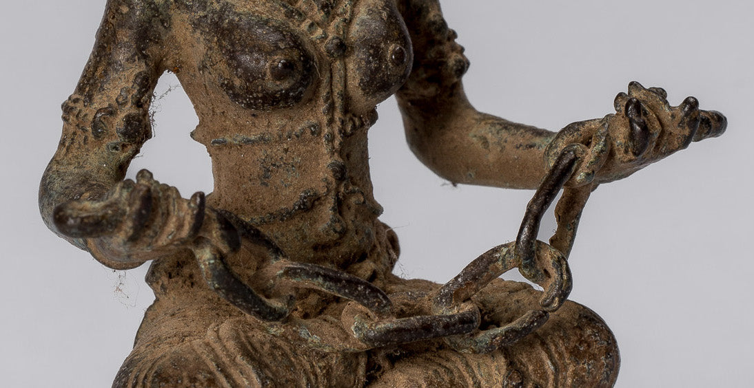 Statue de Tara-Antique Java Style indonésien Bronze Devi Tara Statue-8cm/3 "