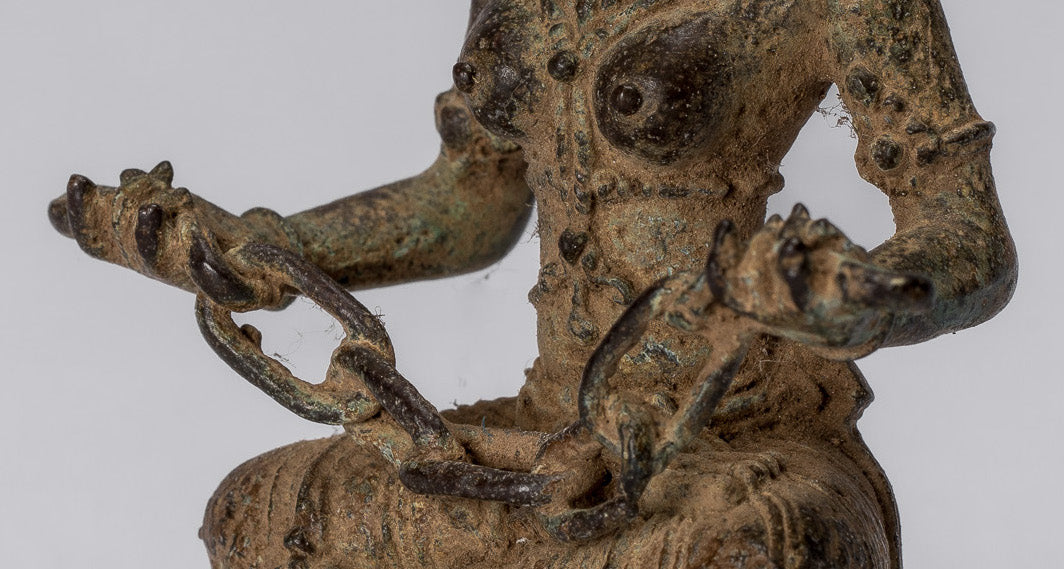 Statue de Tara-Antique Java Style indonésien Bronze Devi Tara Statue-8cm/3 "