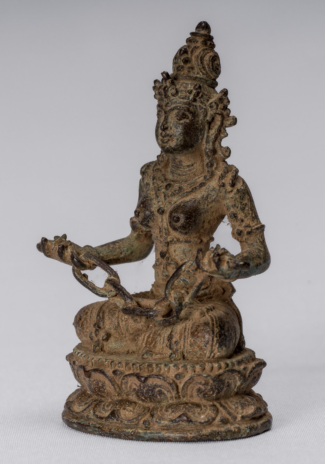 Statue de Tara-Antique Java Style indonésien Bronze Devi Tara Statue-8cm/3 "