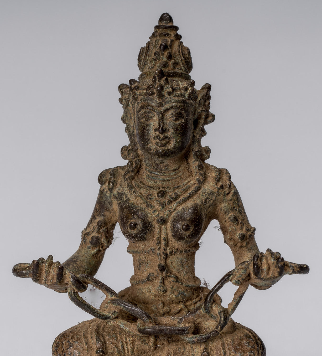 Statue de Tara-Antique Java Style indonésien Bronze Devi Tara Statue-8cm/3 "