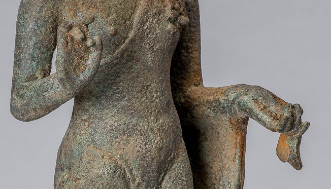 Statue de Bouddha – Bouddha d'enseignement javanais en bronze de style indonésien antique – 34 cm/14"