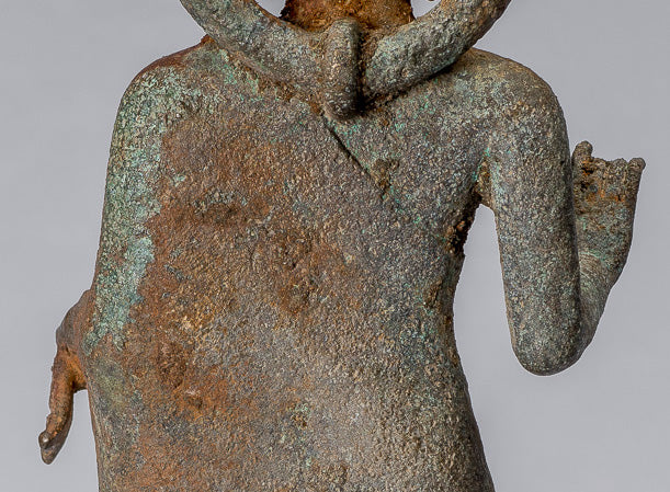 Statue de Bouddha – Bouddha d'enseignement javanais en bronze de style indonésien antique – 34 cm/14"