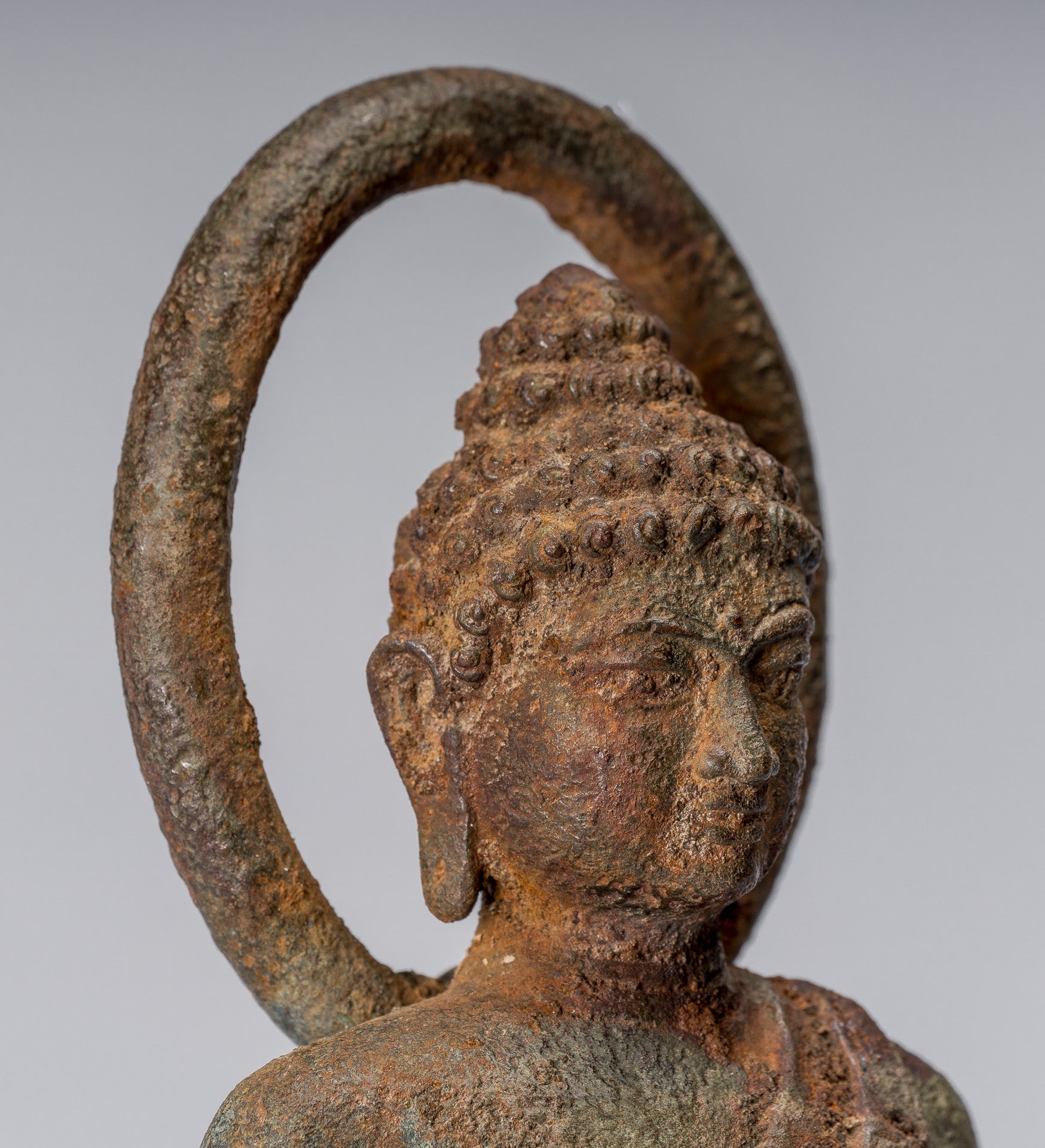 Statue de Bouddha – Bouddha d'enseignement javanais en bronze de style indonésien antique – 34 cm/14"