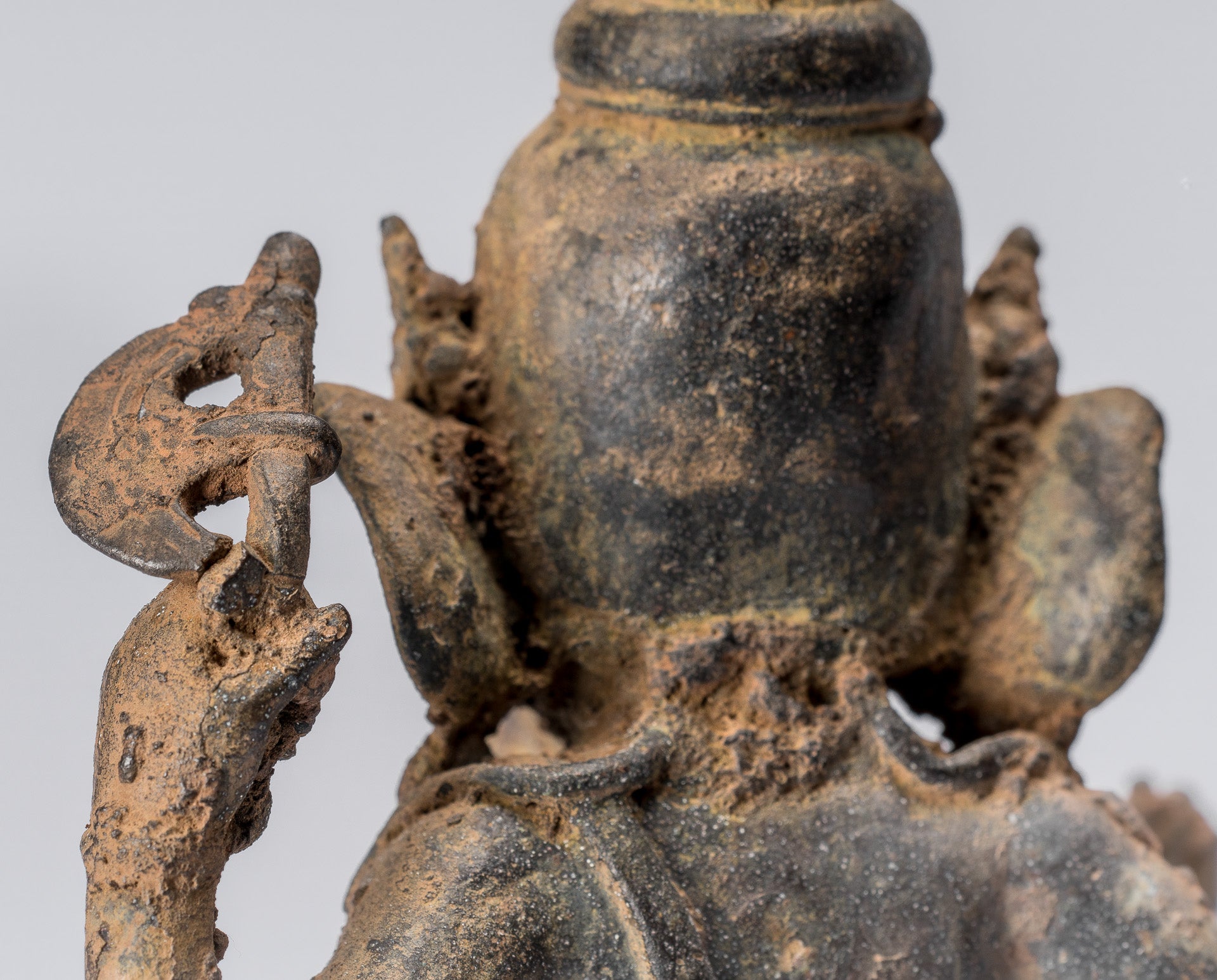 Estatua de Ganesha - Estatua de Ganesha de bronce de estilo javanés antiguo - 25 cm/10 "