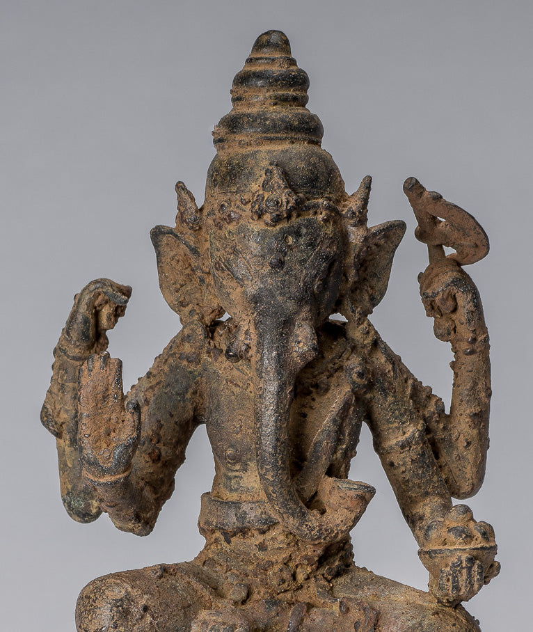 Estatua de Ganesha - Estatua de Ganesha de bronce de estilo javanés antiguo - 25 cm/10 "