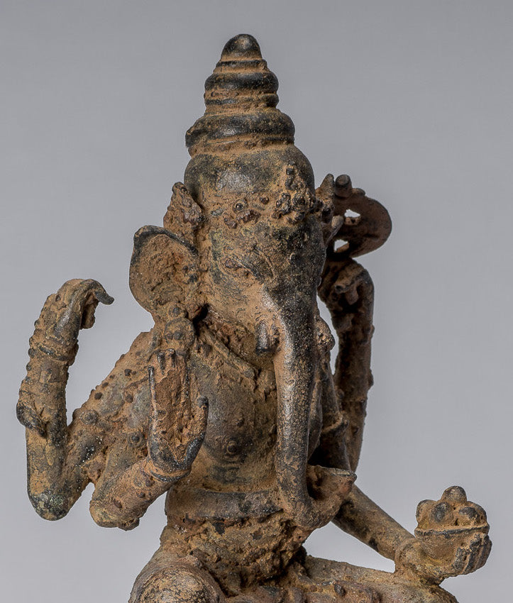 Estatua de Ganesha - Estatua de Ganesha de bronce de estilo javanés antiguo - 25 cm/10 "