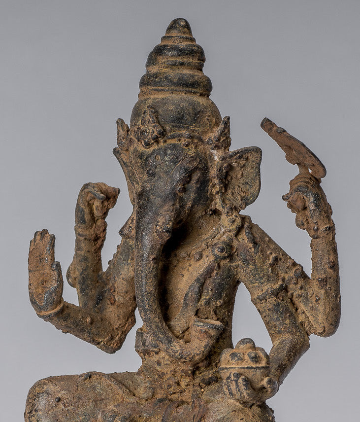 Estatua de Ganesha - Estatua de Ganesha de bronce de estilo javanés antiguo - 25 cm/10 "