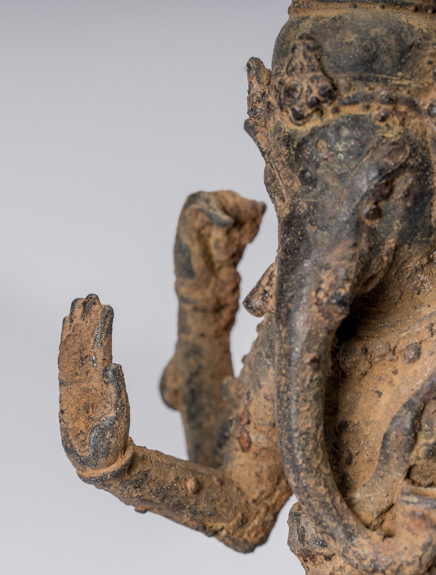 Estatua de Ganesha - Estatua de Ganesha de bronce de estilo javanés antiguo - 25 cm/10 "